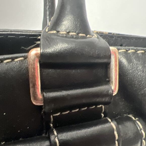 Michael Kors Womens Black Leather Satchel Bag Purse Handbag - Picture 5 of 16